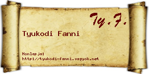 Tyukodi Fanni névjegykártya