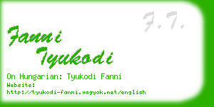 fanni tyukodi business card